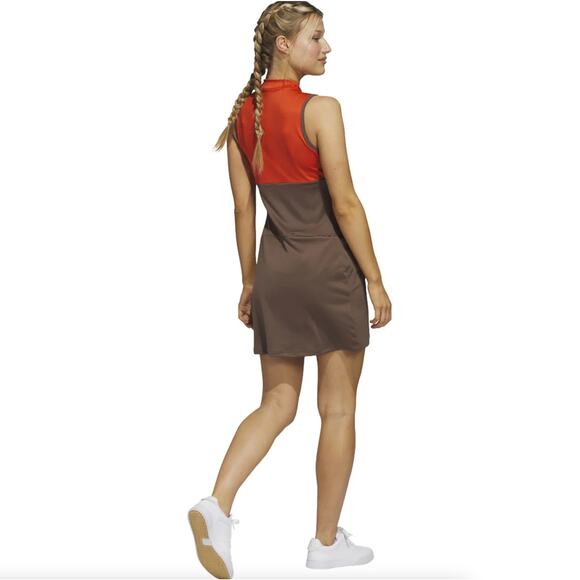 ADIDAS Ultimate365 Tour Colorblock Golf Dress Earth Strata Brown Sz XS NWT {H26} - Picture 3 of 3